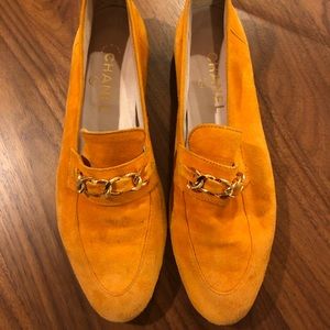 Vintage Chanel Orange Suede flats